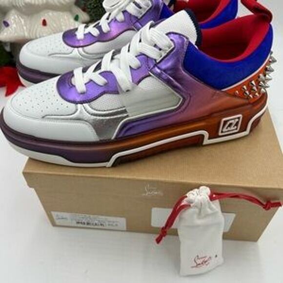 Men's Christian Louboutin ASTROLOUBI Leather/suede sneakers size 46.5 - Picture 5 of 11